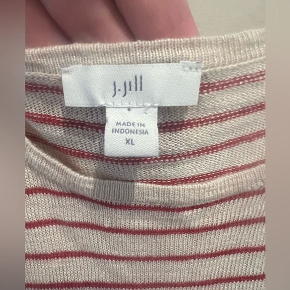 J.Jill Linen Blend Sweater with Flounce Sleeve size XL - Picture 3 of 8